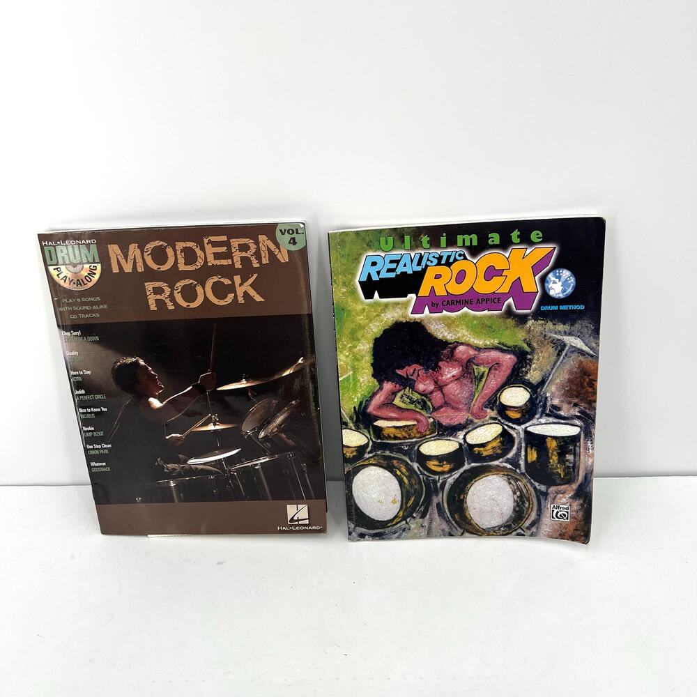 Set of 2 drum educational books with CD’s